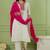 Off white color rich girlie looks silk fabric embroidered readymade partywear suit for girl