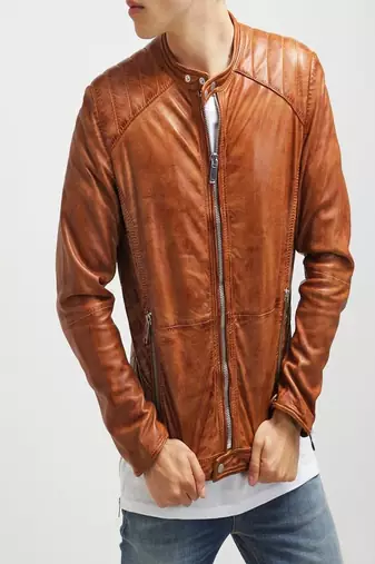 men's genuine lambskin leather biker jacket classic moto zip style exclusive deluxe