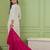 Off white color rich girlie looks silk fabric embroidered readymade partywear suit for girl