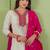 Off white color rich girlie looks silk fabric embroidered readymade partywear suit for girl