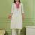 Off white color rich girlie looks silk fabric embroidered readymade partywear suit for girl