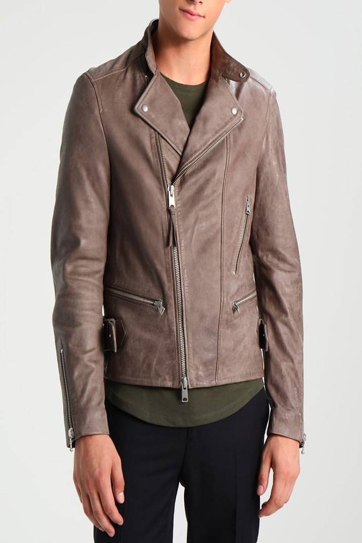 men's genuine lambskin leather jacket leather motorcycle biker racer style jacket-cl-m117
