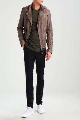 men's genuine lambskin leather biker jacket classic moto zip style exclusive elite 3