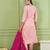 Peach color rich girlie looks silk fabric embroidered readymade partywear suit for girl