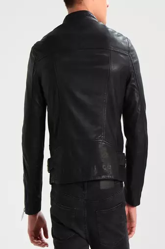 men's genuine lambskin leather biker jacket classic moto zip style exclusive select