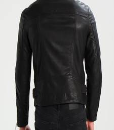 Men's genuine lambskin leather jacket leather motorcycle biker racer style jacket-cl-m118