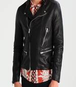 Men's genuine lambskin leather jacket leather motorcycle biker racer style jacket-cl-m118