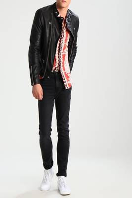 men's genuine lambskin leather biker jacket classic moto zip style exclusive select 3