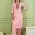 Peach color rich girlie looks silk fabric embroidered readymade partywear suit for girl