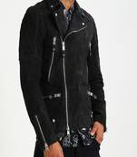 Men's genuine lambskin leather jacket leather motorcycle biker racer style jacket-cl-m119