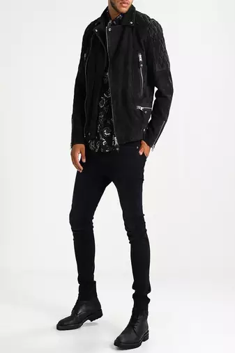 men's genuine lambskin leather biker jacket classic moto zip style exclusive signature