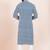 Blue/white rayon with sequenc embroidery premium designer festive wear kurta pyjama set