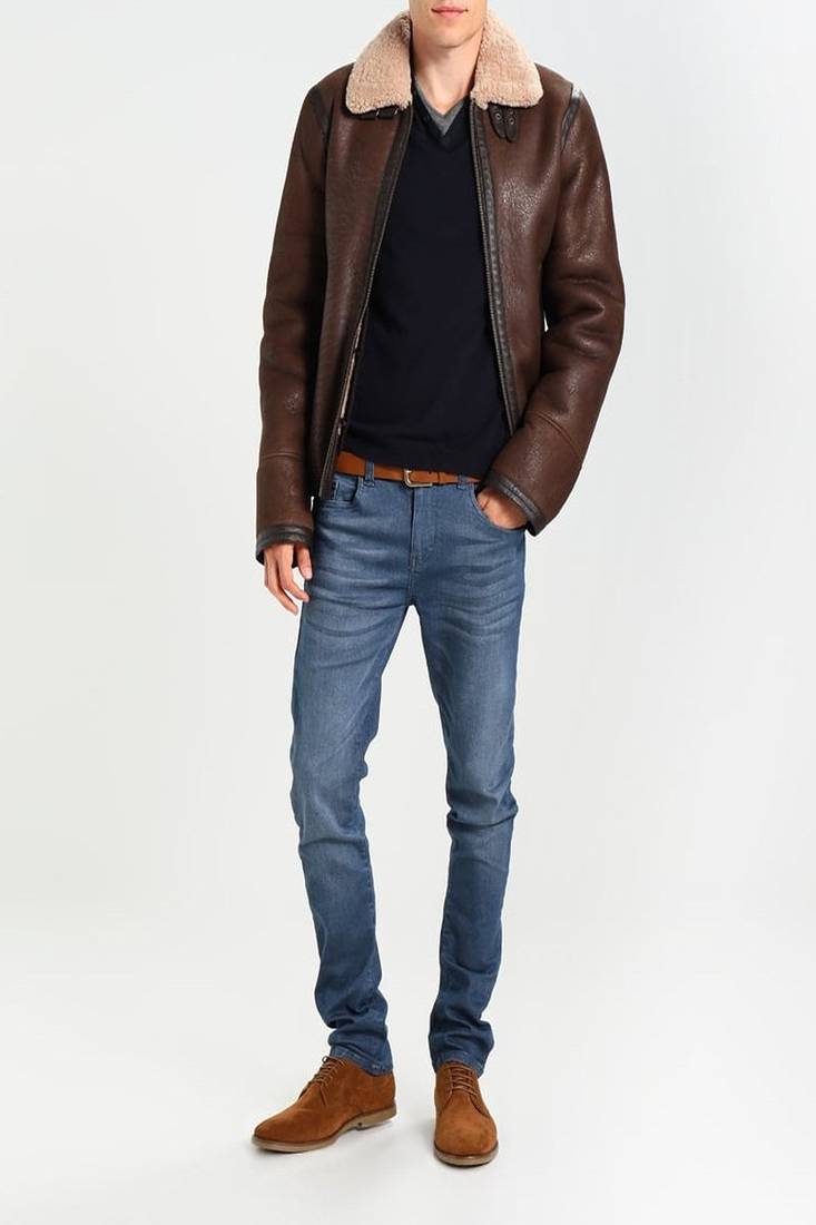 Men's genuine lambskin leather jacket leather motorcycle biker racer style jacket-cl-m124