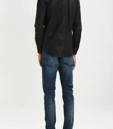 Men's black genuine lambskin leather jacket modern fashion outfit leather jacket-l125