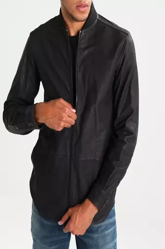 men's black lambskin leather jacket classic zip up style premium special