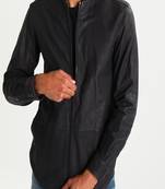 men's black lambskin leather jacket classic zip up style premium special
