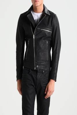 men's black lambskin leather jacket classic zip up style premium original 1