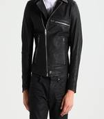 men's black lambskin leather jacket classic zip up style premium original