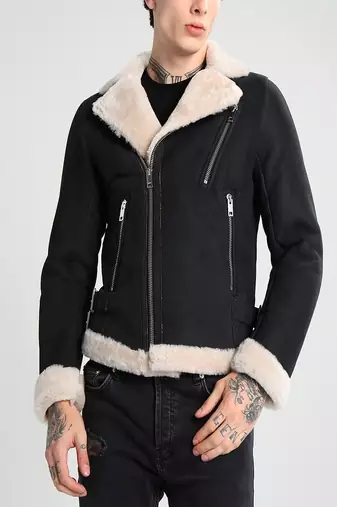 men's black lambskin leather jacket classic zip up style premium high quality