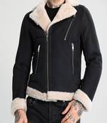 men's black lambskin leather jacket classic zip up style premium high quality
