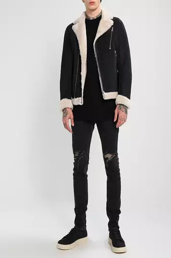 men's black lambskin leather jacket classic zip up style premium high quality