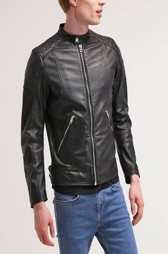 men's black lambskin leather jacket classic zip up style premium top grade