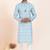 blue coton with croset work premium designer festive wear kurta pyjama set