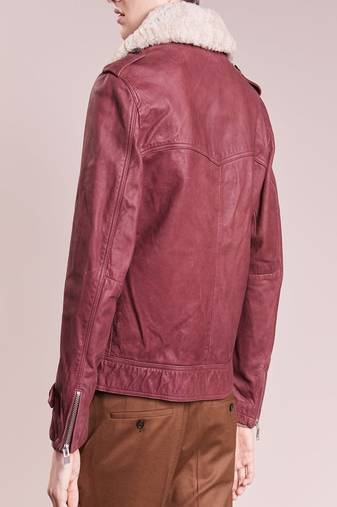 Men's pink genuine lambskin leather jacket modern fashion outfit leather jacket-l130