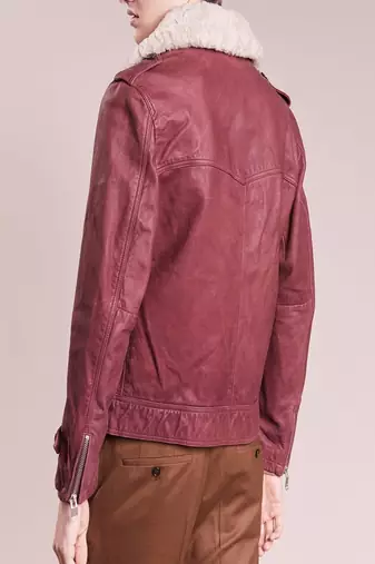men's pink lambskin leather jacket classic zip up style
