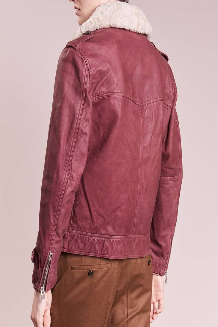 Men's pink genuine lambskin leather jacket modern fashion outfit leather jacket-l130