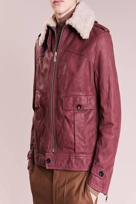 men's pink lambskin leather jacket classic zip up style 2