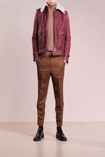 men's pink lambskin leather jacket classic zip up style