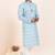 blue coton with croset work premium designer festive wear kurta pyjama set