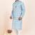 blue coton with croset work premium designer festive wear kurta pyjama set