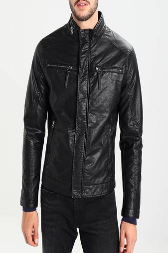 men's black lambskin leather jacket classic zip up style premium fine