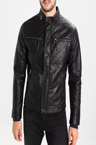 men's black lambskin leather jacket classic zip up style premium fine