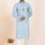 blue coton with croset work premium designer festive wear kurta pyjama set