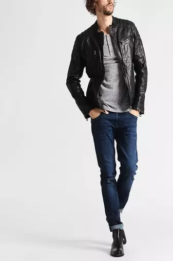 men's black lambskin leather jacket classic zip up style premium pro