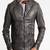 Men's grey genuine lambskin leather jacket modern fashion outfit leather jacket-l133