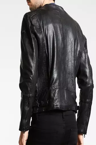 men's black lambskin leather jacket classic zip up style premium ultimate