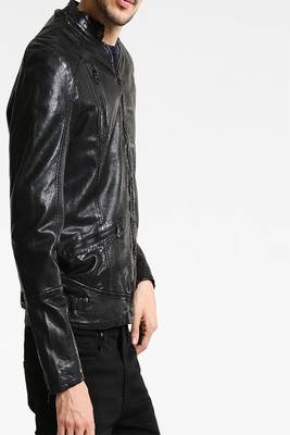 men's black lambskin leather jacket classic zip up style premium ultimate 3