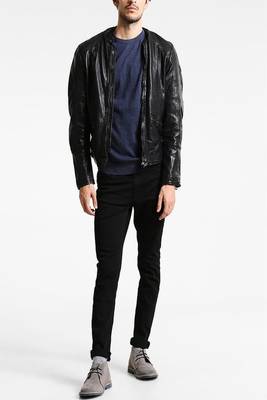 men's black lambskin leather jacket classic zip up style premium ultimate 1