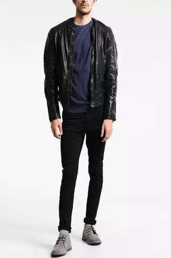 men's black lambskin leather jacket classic zip up style premium ultimate