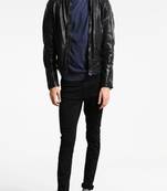 men's black lambskin leather jacket classic zip up style premium ultimate