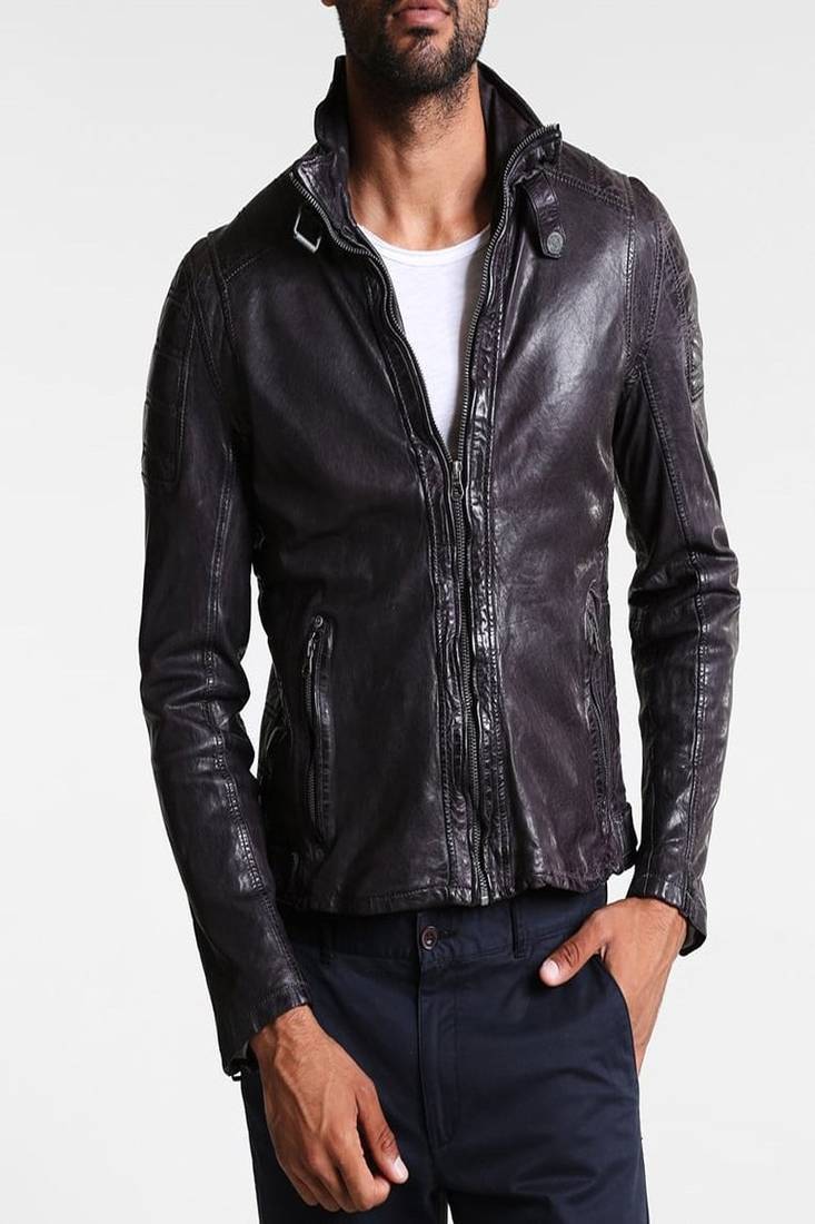 Men's genuine lambskin leather jacket leather motorcycle biker racer style jacket-cl-m135