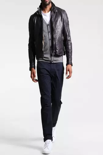 men's genuine lambskin leather biker jacket classic moto zip style exclusive high quality
