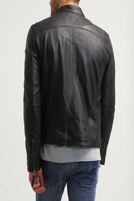 men's genuine lambskin leather biker jacket classic moto zip style exclusive top grade 2