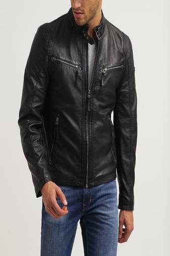 men's genuine lambskin leather biker jacket classic moto zip style exclusive top grade