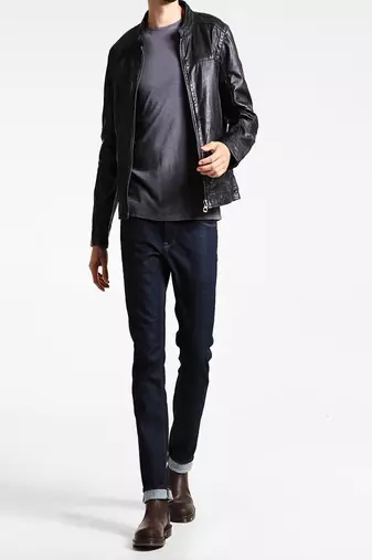 men's genuine lambskin leather biker jacket classic moto zip style exclusive fine