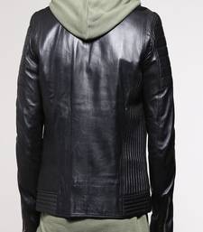 Men's genuine lambskin leather jacket leather motorcycle biker racer style jacket-cl-m138
